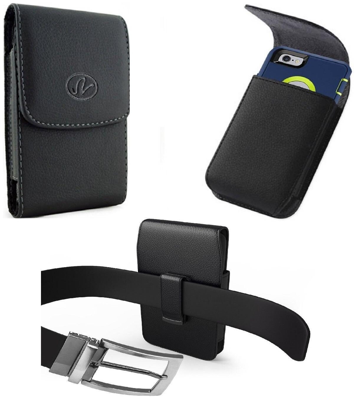 

XL Vertical Leather Belt Clip Pouch Holster For iPhone Samsung ZTE Motorola HTC