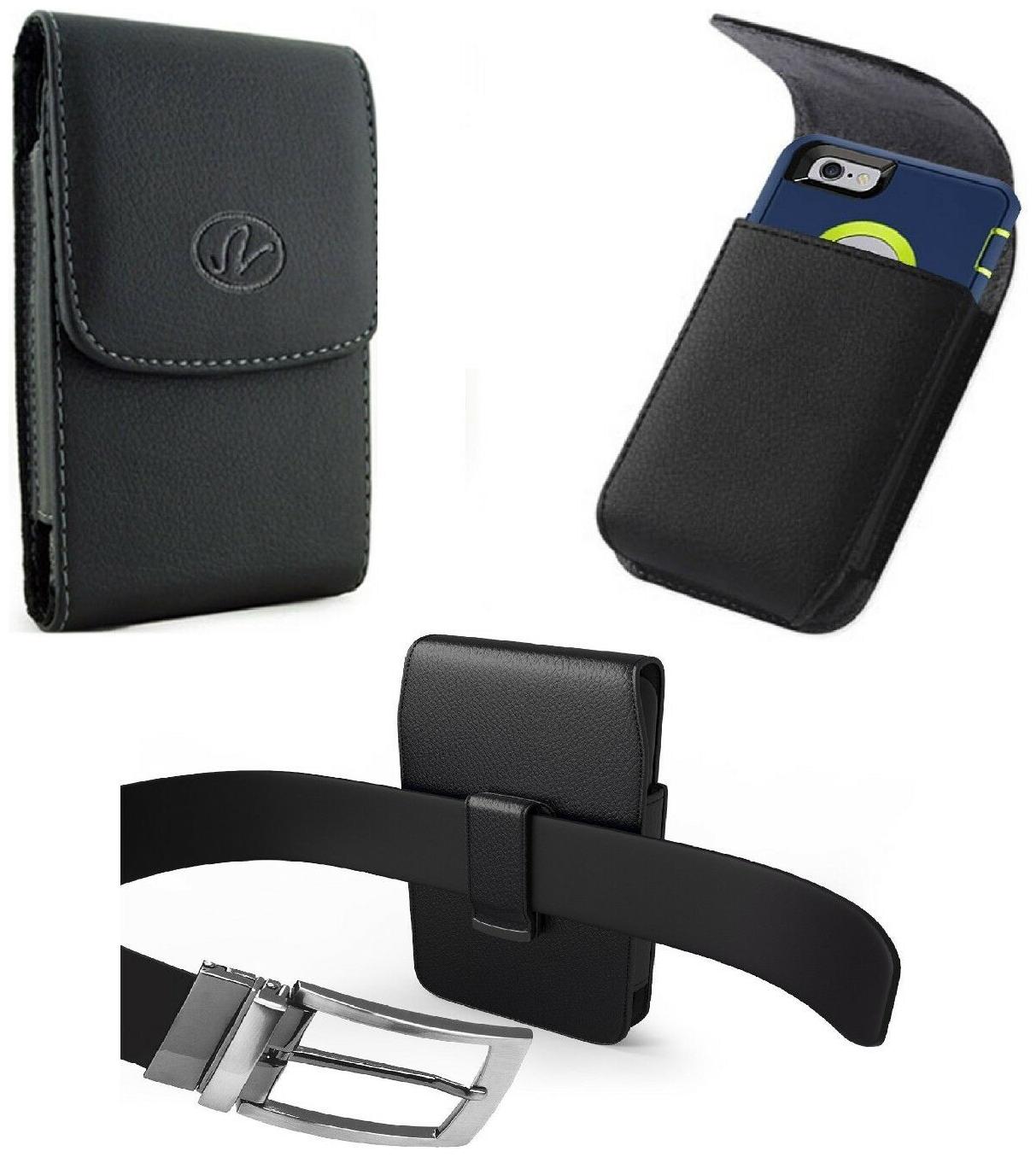 

XL Vertical Leather Belt Clip Pouch Holster For iPhone Samsung ZTE Motorola HTC