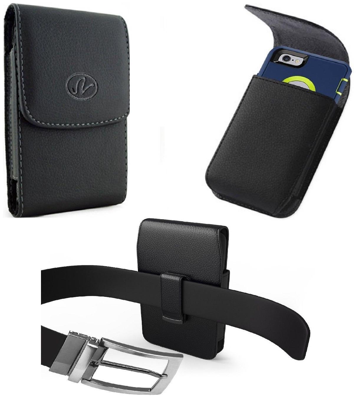 

XL Vertical Leather Belt Clip Pouch Holster For iPhone Samsung ZTE Motorola HTC
