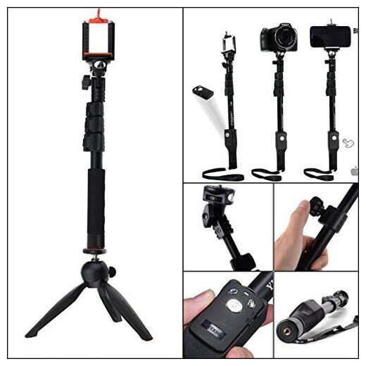 

YT 1288 2 In 1 Adjustable Selfie Stick Monopod AND YT 228 Mini Tripod for Smartphones BY CHG