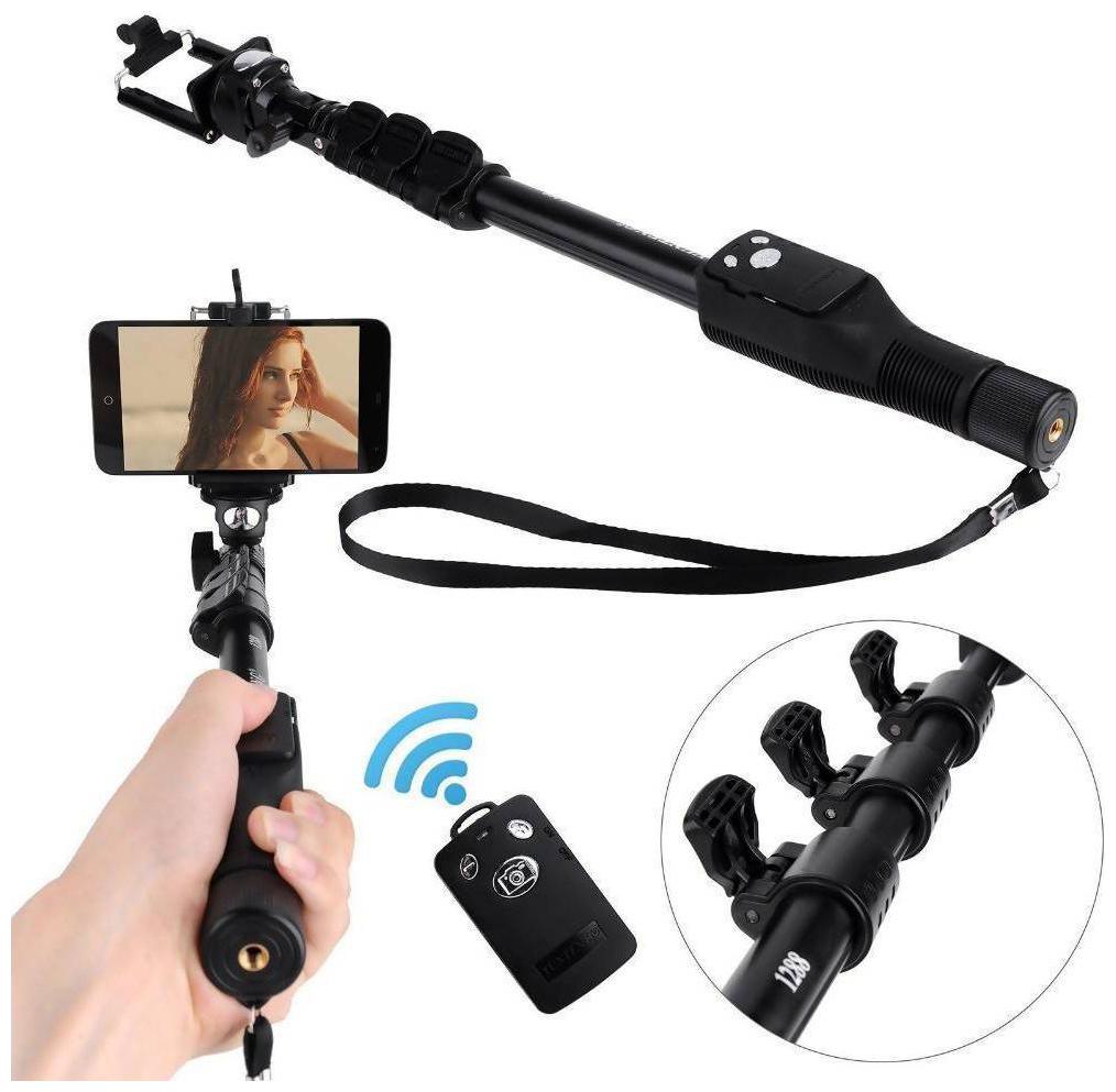 

YT-1288 Bluetooth Selfie Stick for Smartphones Action and Digital Camera (Black) BY TSV