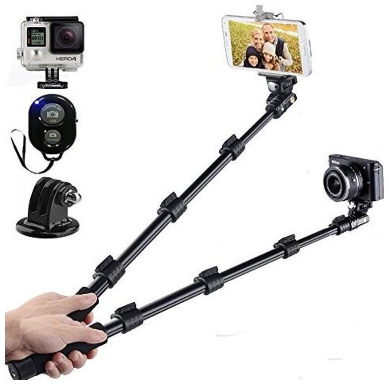 

YT-1288 Selfie Stick for Smartphone Camera with Bluetooth Remote (Black)-Best Rated Product