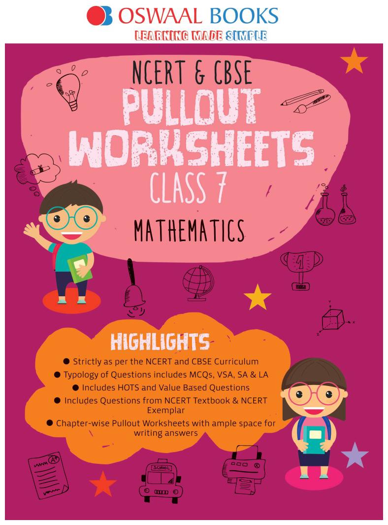 

Oswaal NCERT CBSE Pullout Worksheets Class 7 Maths (For March 2020 Exam)