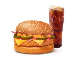 Corn & Cheese Burger + Coke