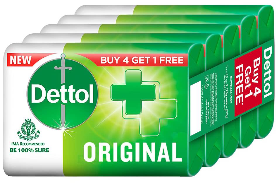 Buy DETTOL ORIGINAL SOAP 125G B4G1 PC Online at Low Prices in India