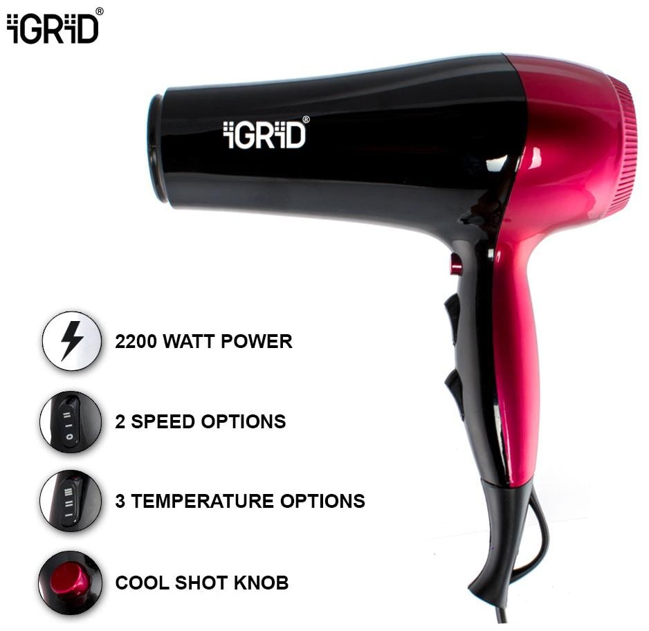 

IGRID BLHC-1687 Hair Dryer ( Black Pink )
