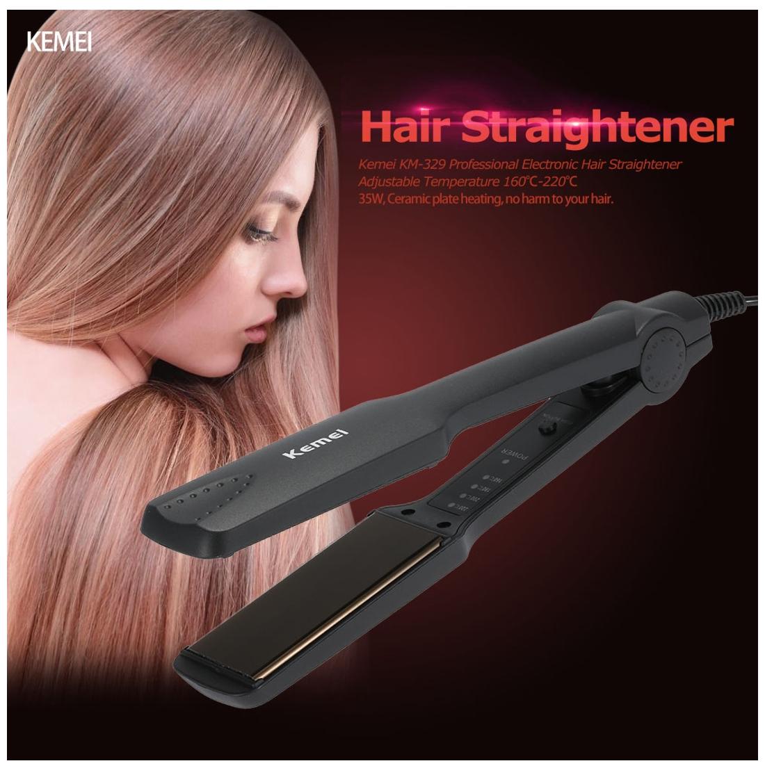 ... Buy Kemei KM 329 Professional Electronic Hair Straightener Irons 35W Hairstyling Adjustable Temperature 160