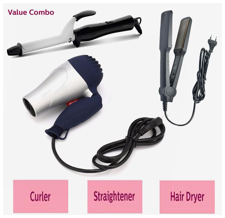 

om shoppe Os-522 Os-1290 Hair Straightener ( Black Blue )