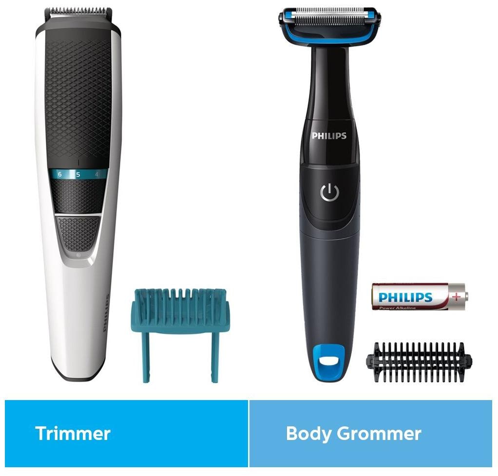 

Philips combo- Trimmer (BT3203) Body Groomer (BG1024) Grooming Kit