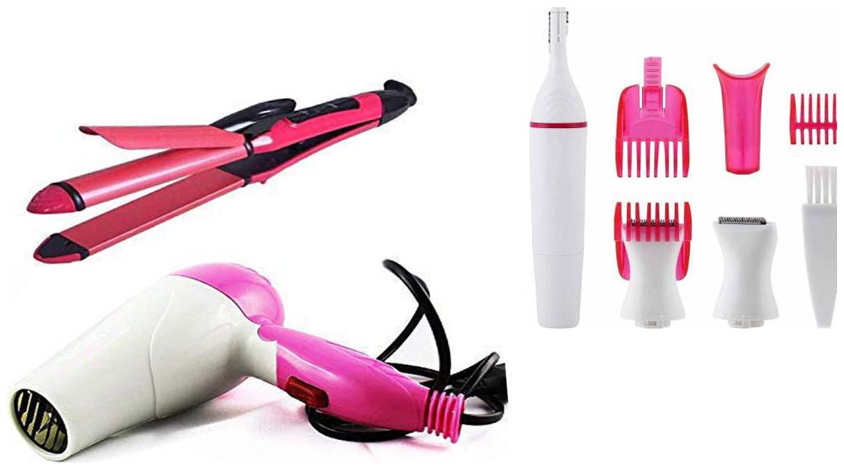 

Spineer Hair Dryer 1000w and 2in 1 straightener or curler with Women Trimmer