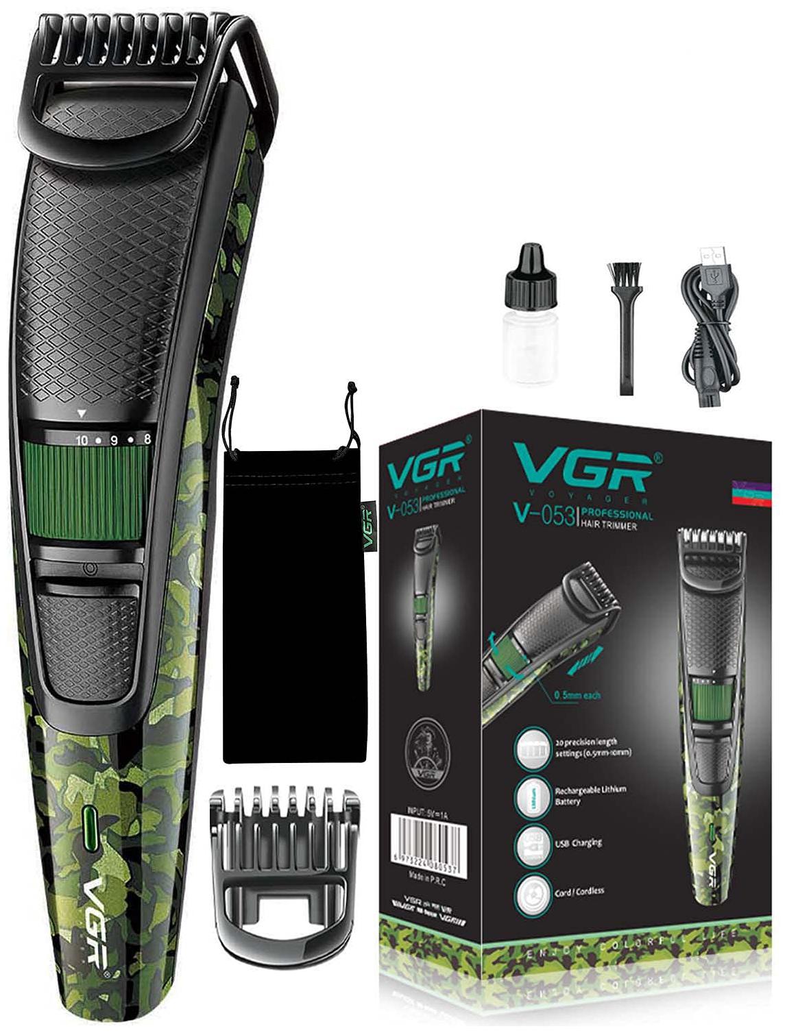 VGR V 053 Camouflage Professional Rechargeable Hair Clipper Runtime: 90 min Trimmer for Men by LEPL