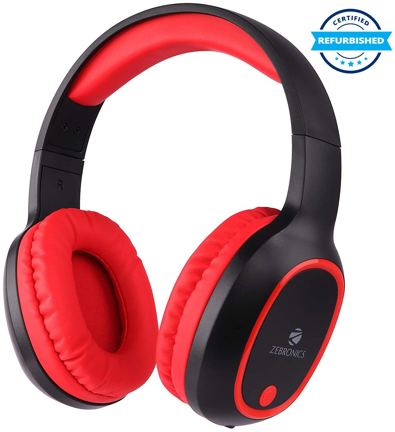 Used Zebronics Zeb Thunder Wireless Bluetooth Headphone Red Grade: Excellent by Goodasnew!