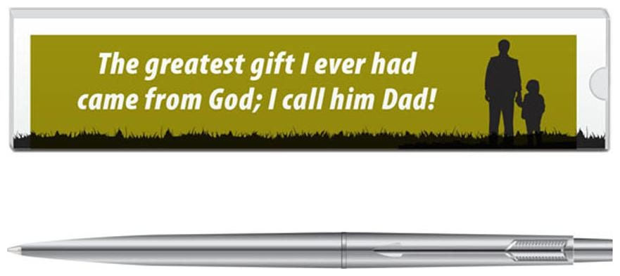 

Parker Classic Stainless Steel CT Ball Pen With Dad Quote-3