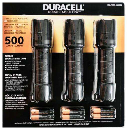 

(3) Duracell Durabeam Ultra LED Flashlight - 500 Lumens