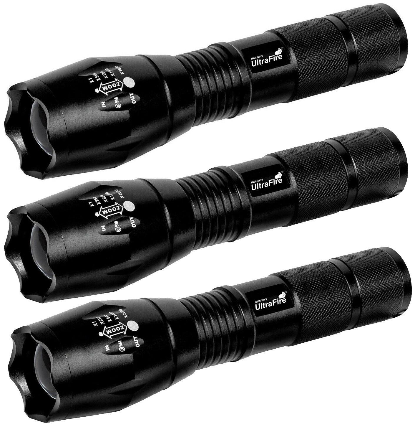 

3Pcs Tactical Police 200000Lumen T6 LED 5Modes Flashlight Aluminum Alloy Torch
