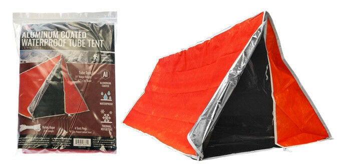 

4 Emergency Outdoor Tube Tent Aluminum Coated Interior Fire Retardant