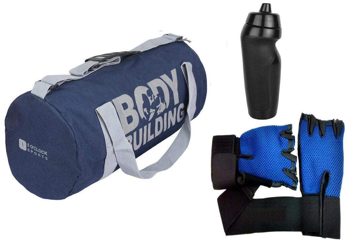 

5 O CLOCK SPORTS Gym Bag Combo Set Enclosed With Body Building Polyster Gym Bag For Men For Fitness - Bag