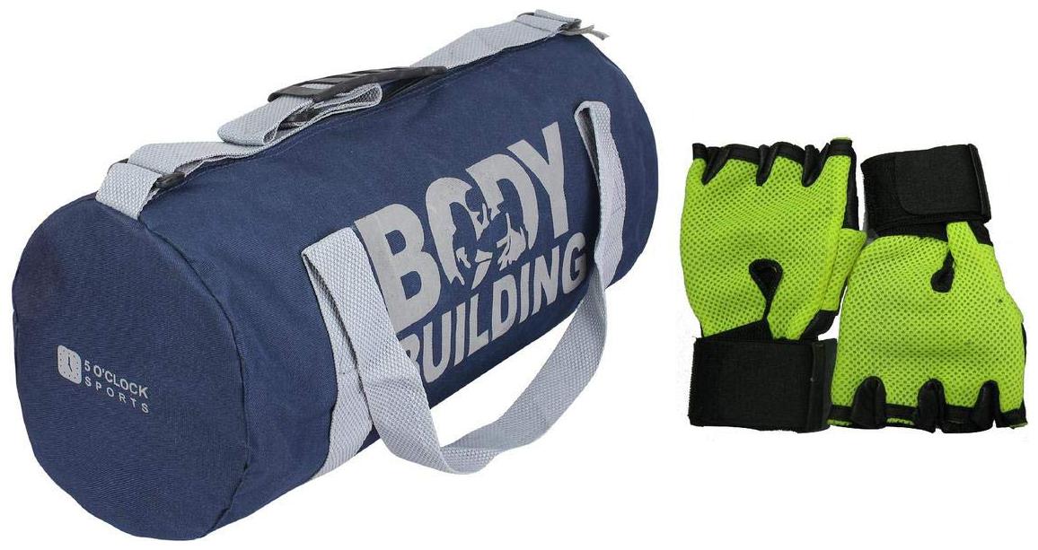 

5 O CLOCK SPORTS Gym Bag Combo Set Enclosed with Body Building Polyster Gym Bag for Men for Fitness