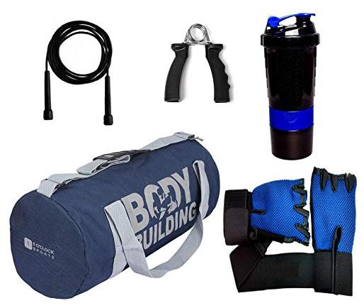 

5 O CLOCK SPORTS Gym Bag for Men Combo of Body Building Bag-Blue Color
