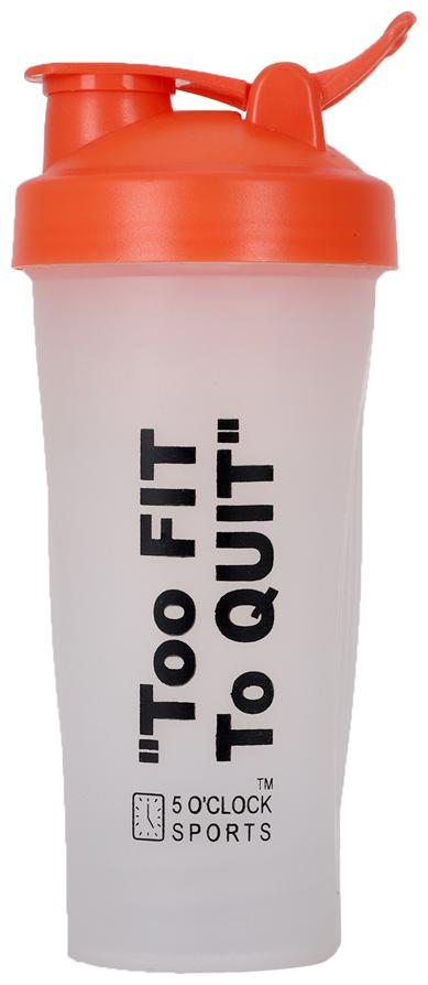

5 O CLOCK SPORTS Classic Shaker Bottle 600 ml (Orange White)