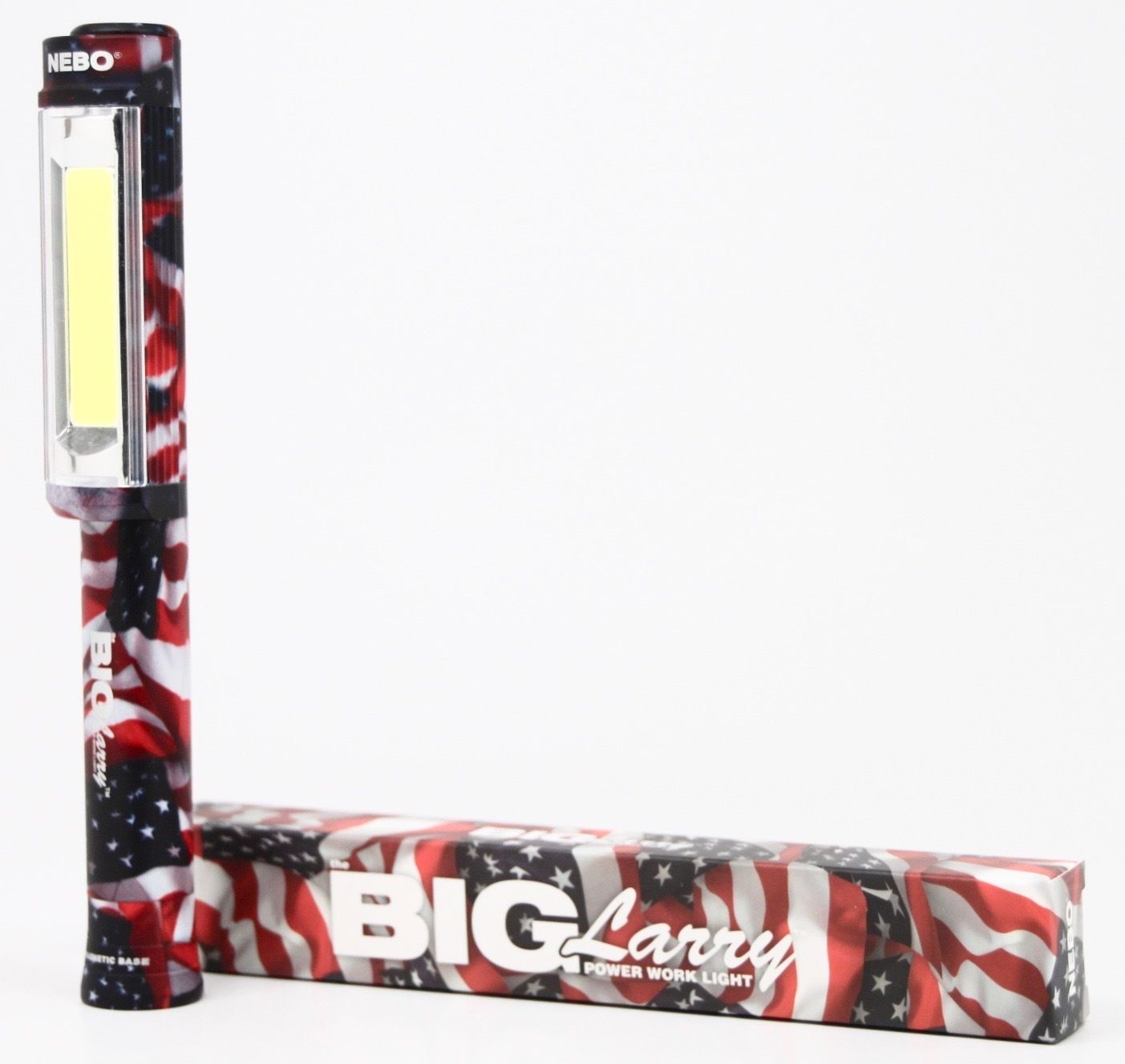 

6493 NEBO USA PATRIOTIC - BIG Larry 400 Lumens COB LED Flashlight RED WHITE BLUE