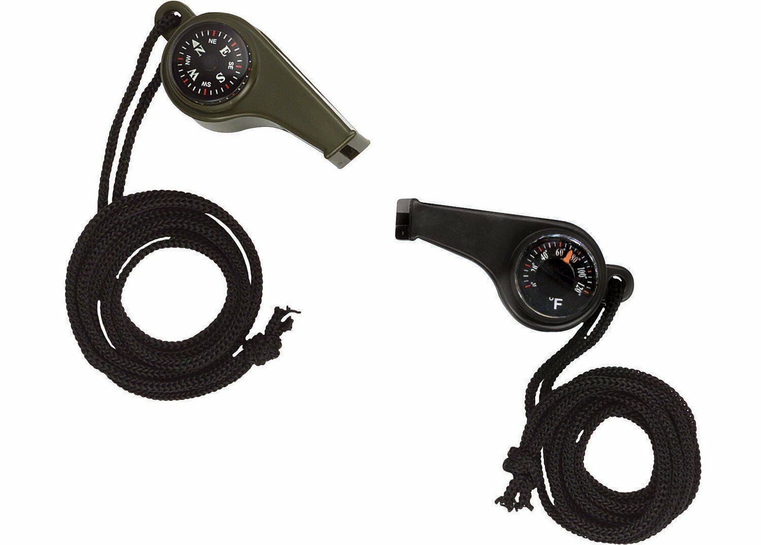 

9401 Rothco Super Whistle with Compass Thermometer OD Color