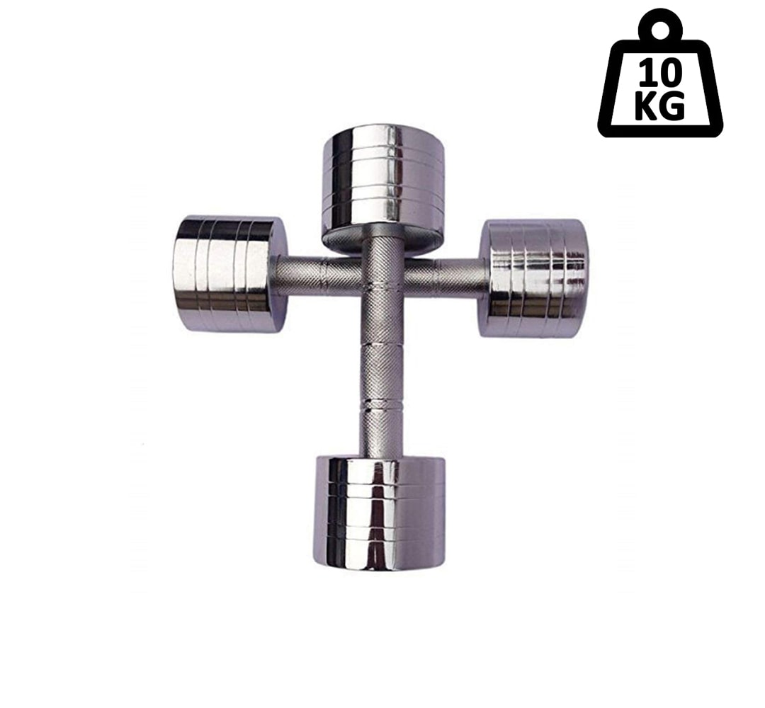 

APPSS SPORTS Steel Dumbell Set Home Gym Set Perfect for Build Muscles Stamina Great Workout Exercise Range with Hand Grip 10 kg Pack of 2