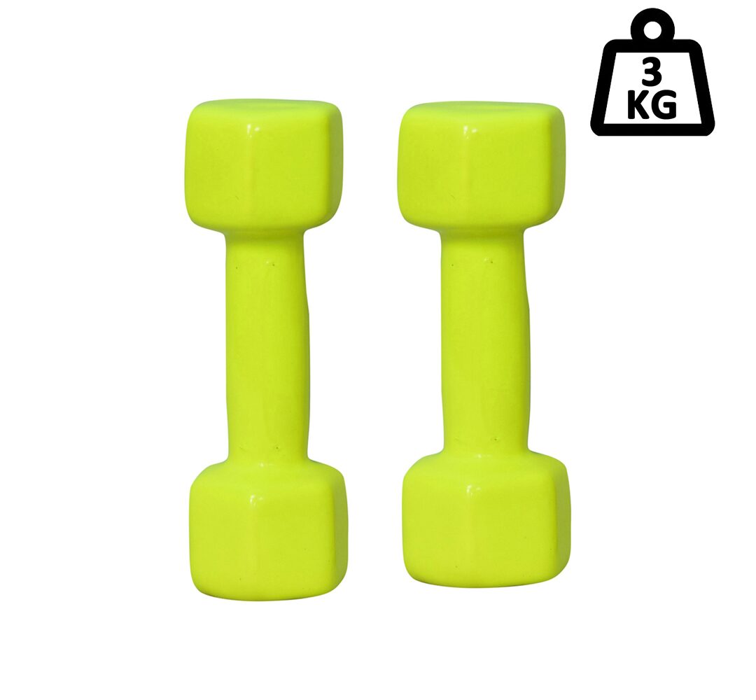 

APPSS SPORTS Vinyl Dumbbells Set 3KG Rubber dumbbells For Men and Women