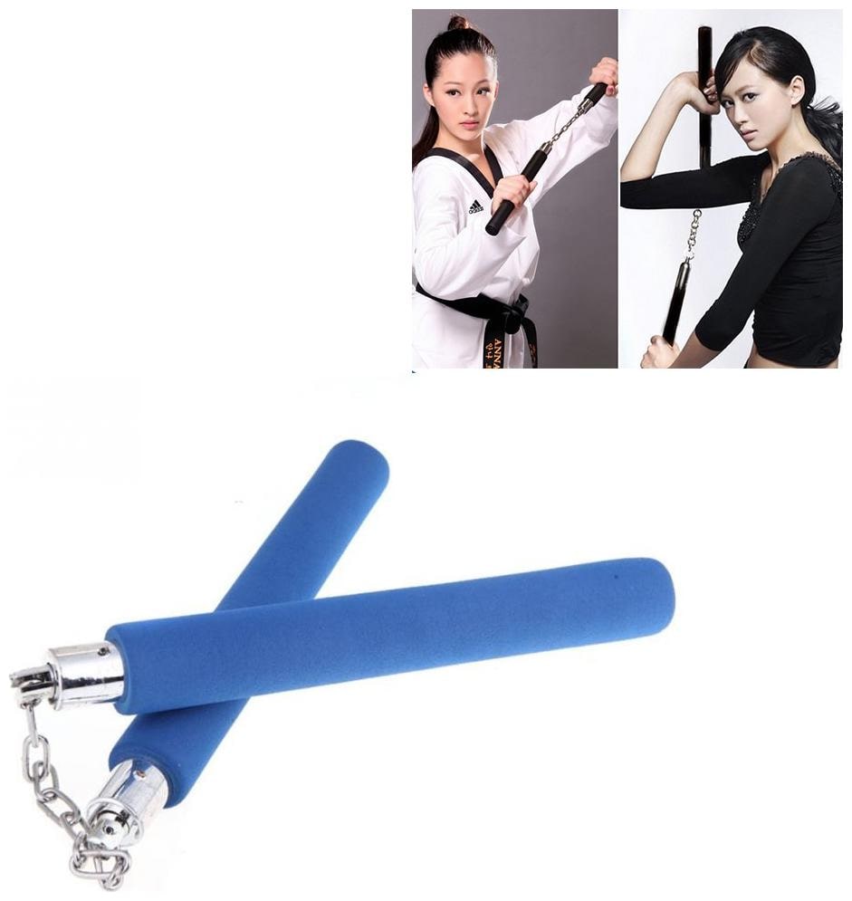 

Aryshaa Nunchaku Martial Arts Rubber Grip Nunchucks with Stainless Steel Chain for Training Euipment Fitness Nunchakus