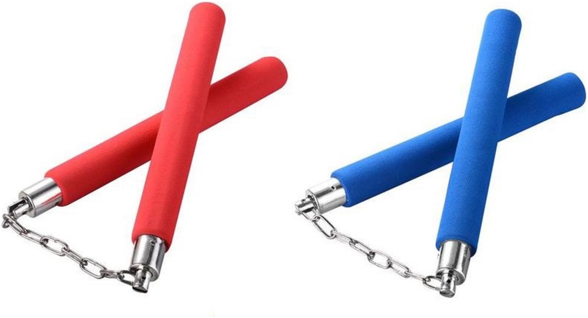 

Aryshaa Nunchaku Martial Arts Rubber Grip Nunchucks with Stainless Steel Chain for Training Euipment Fitness Nunchakus Assorted Colours -(Pack of 2)
