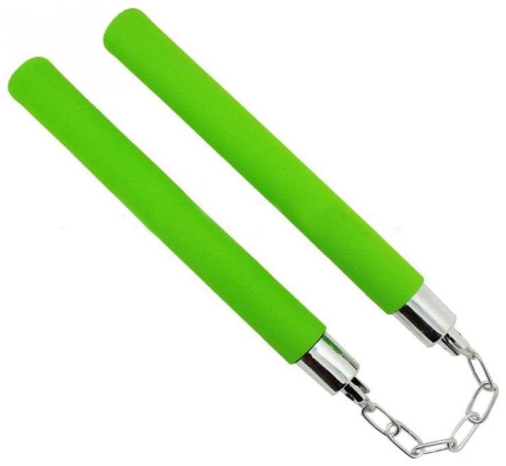 

Aryshaa Nunchaku Martial Arts Rubber Grip Nunchucks with Stainless Steel Chain for Training Euipment Fitness Nunchakus