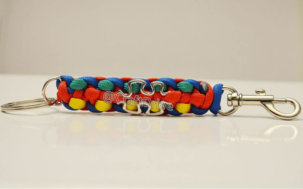 

Autism Awareness - 550 paracord keychain - puzzle - handmade