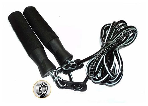 

Azotica Fitness Jumping Skipping Rope for Gym Training Exercise and Workout man woman foam handle Ball Bearing Skipping Rope (Black Length 108 inch)