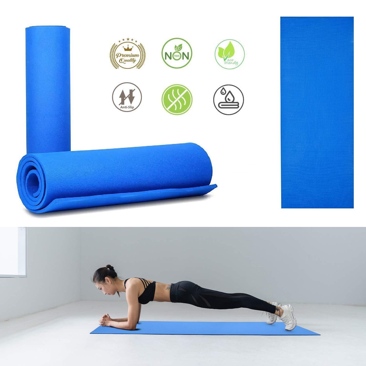 

BAZAAR GALI Yoga Mat Gym Exercise Mat Extra Gym Grade 4mm Thick Non-Slip Push Up Mat 1 Pc(Blue)