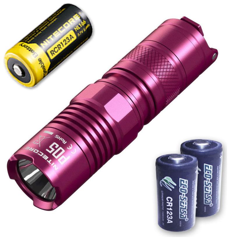 

Bundle Nitecore P05 PINK 460 Lumen w Nitecore NL166 2x FREE CR123A Batteries