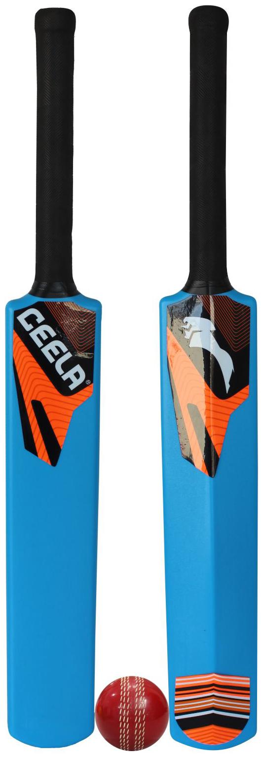 

Ceela Sports Plastic Cricket Bat Size-6 and Wind Ball (Blue)