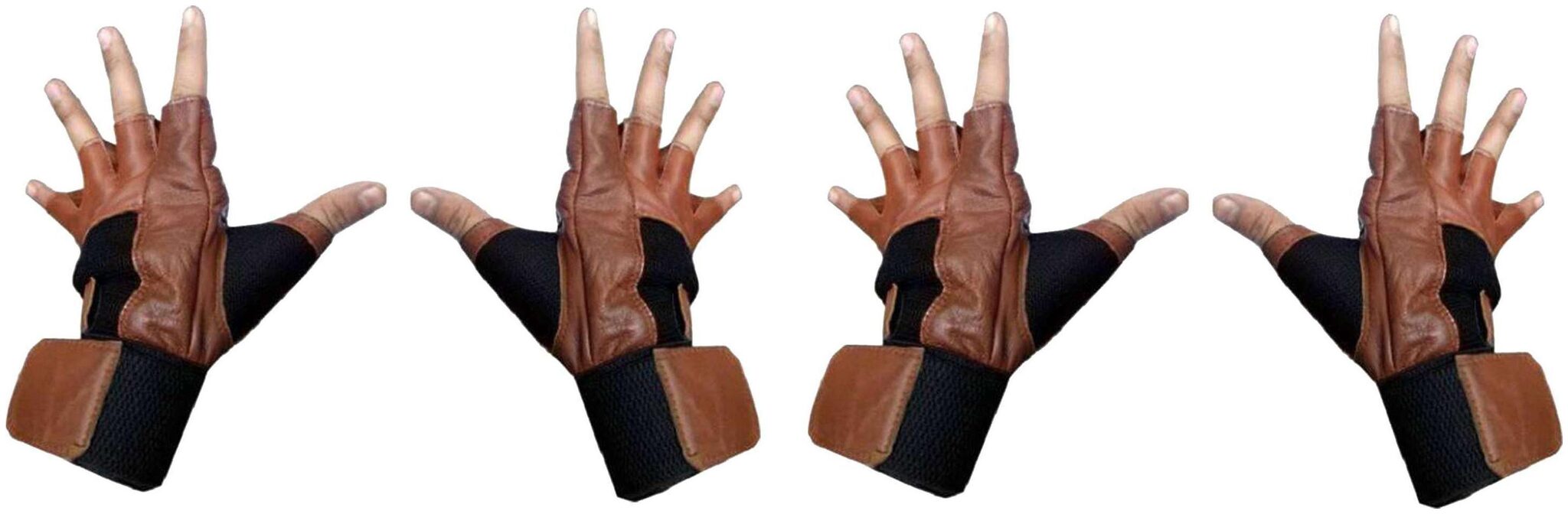 

CP Bigbasket (Pack of 2) Leather Palm Support Weight Lifting Wrist Support Gym Fitness Gloves (Free Size Brown)