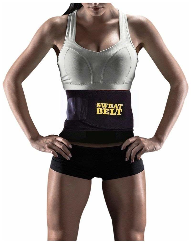 

EASY DEAL INDIA Sweat Generating Fat Burner Belly Tummy Yoga Wrap Black Exercise Body Slim Look Waist Shapewear Belt Free Size Black