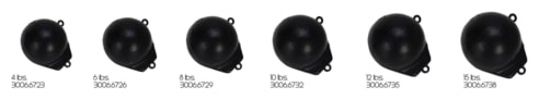 Extreme Max Black 3006.6726 Coated Ball-with-Fin Downrigger Weight-6 lb