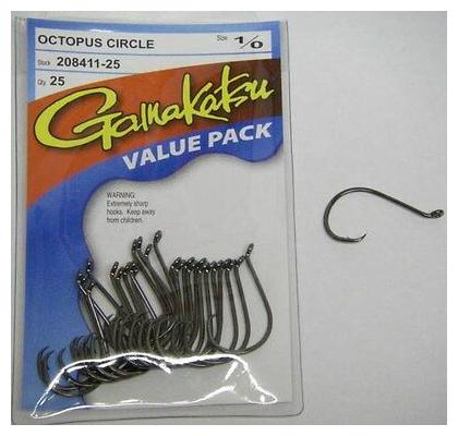 GAMAKATSU SALTWATER FRESHWATER OCTOPUS CIRCLE HOOK VALUE PACK 1//0 208411-25