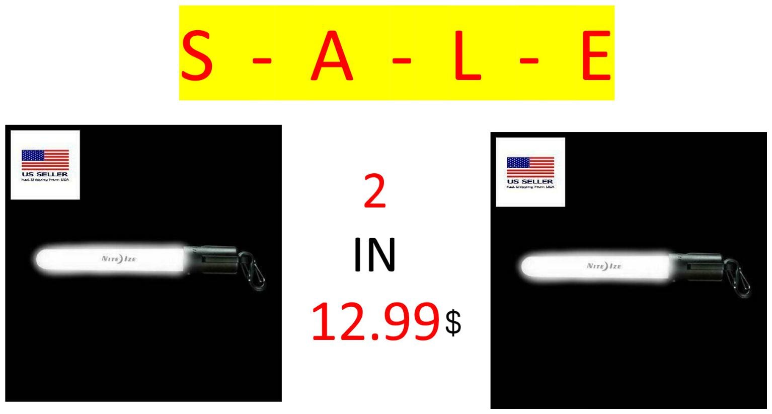 

Glow LED Stick LED Emergency 60 Hours Runtime S-Biner Reusable Nite Ize Black