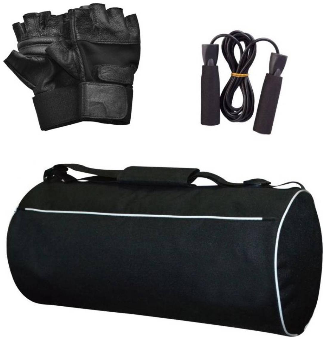 

GLS Fitness Combo Of Gym Duffle Bag Gym Gloves Skipping Rope
