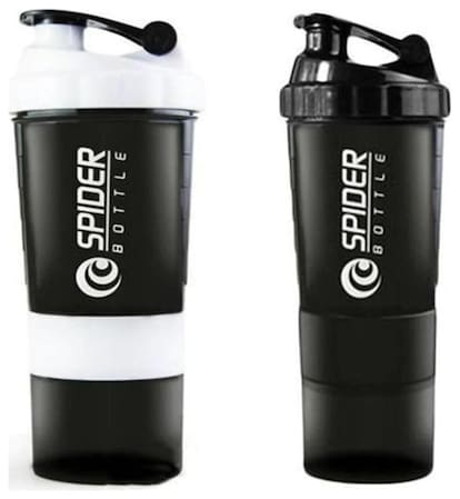 GLUCKLICH GYM SHAKER COMBO,SHAKER,BOTTLE,GYM BOTTLE,BLACK WHITE COLOR,(PACK OF 2)