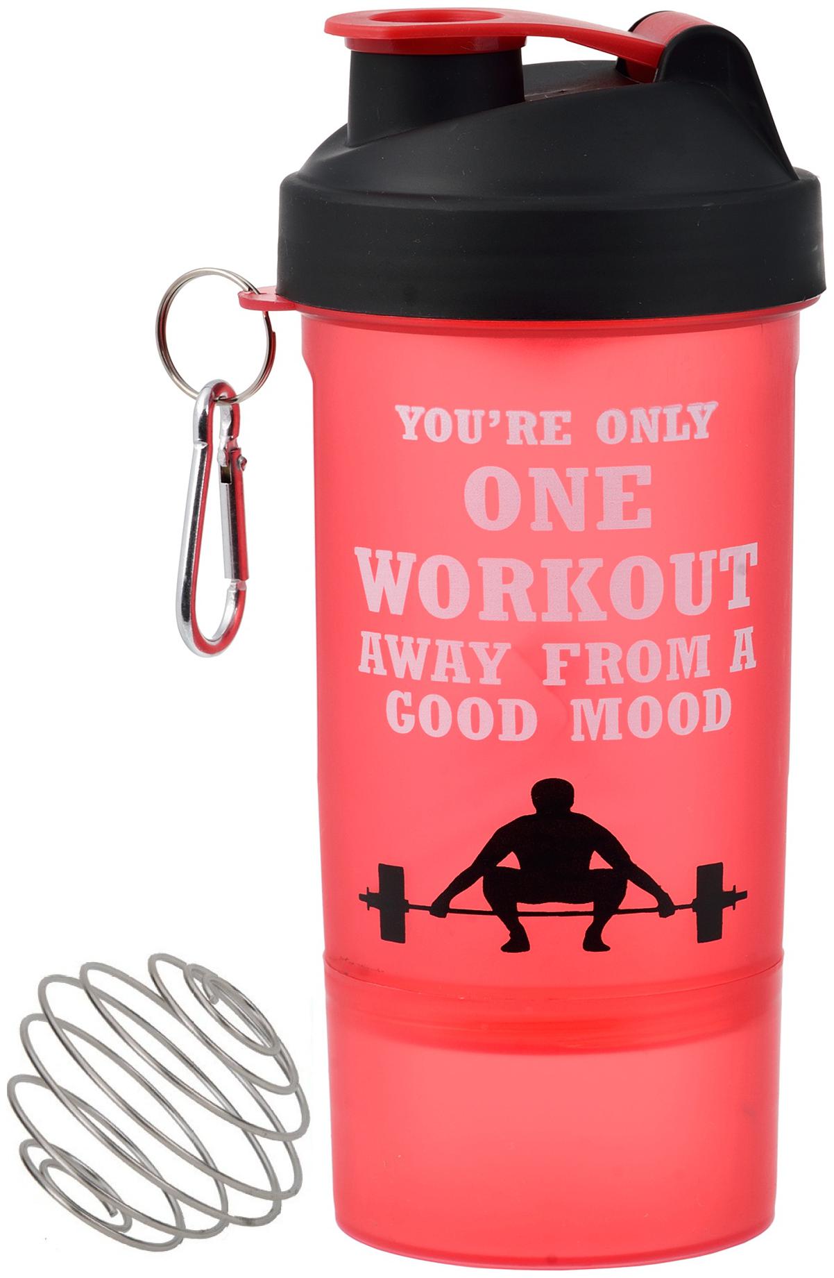 

Graydice Red And BlackProtein Power Shaker With 150ml Powder Container 550 ml Shaker