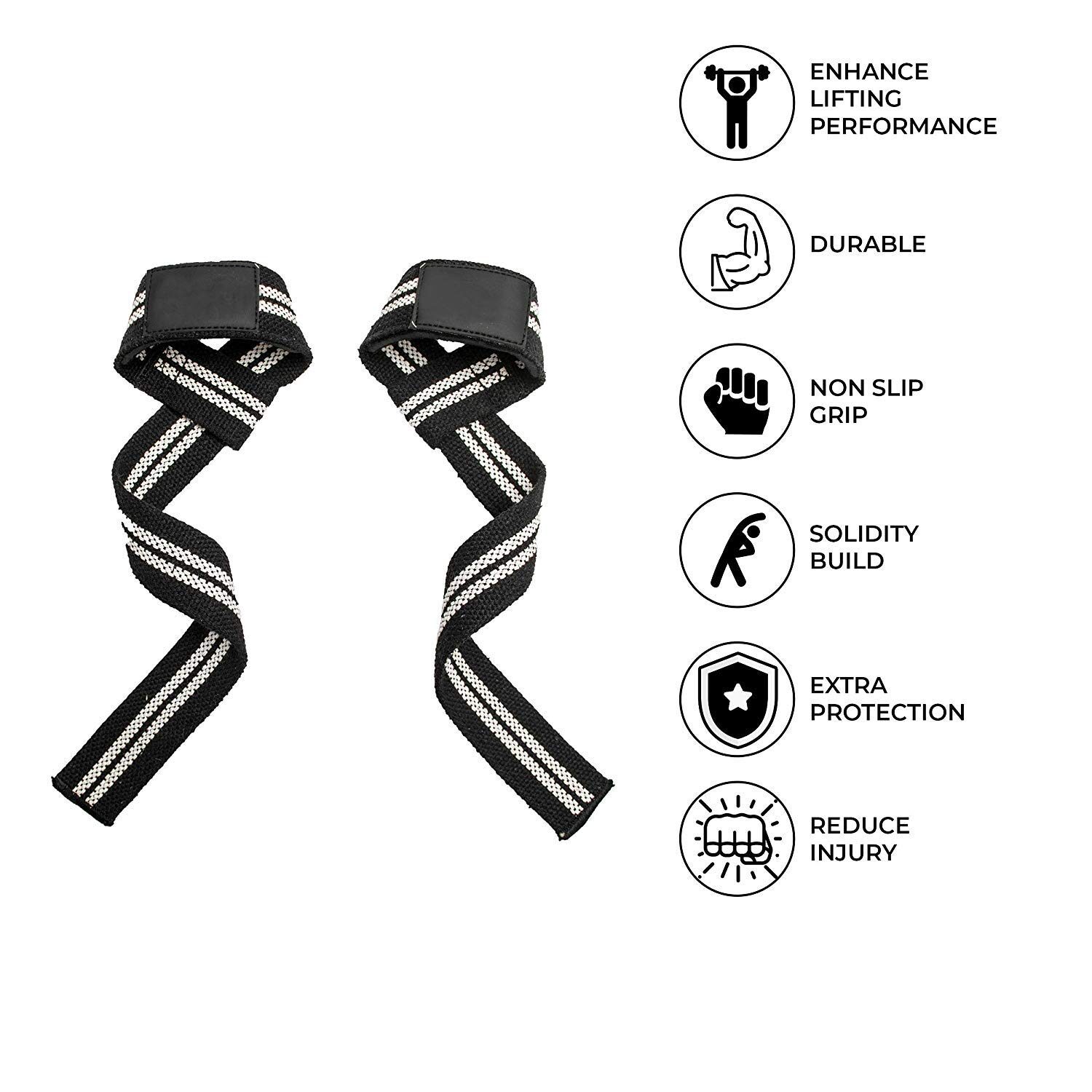 

Gymwar (1Pair) Weight Lifting Strap Wrist Support For Men And Women (Grey) Set of 2