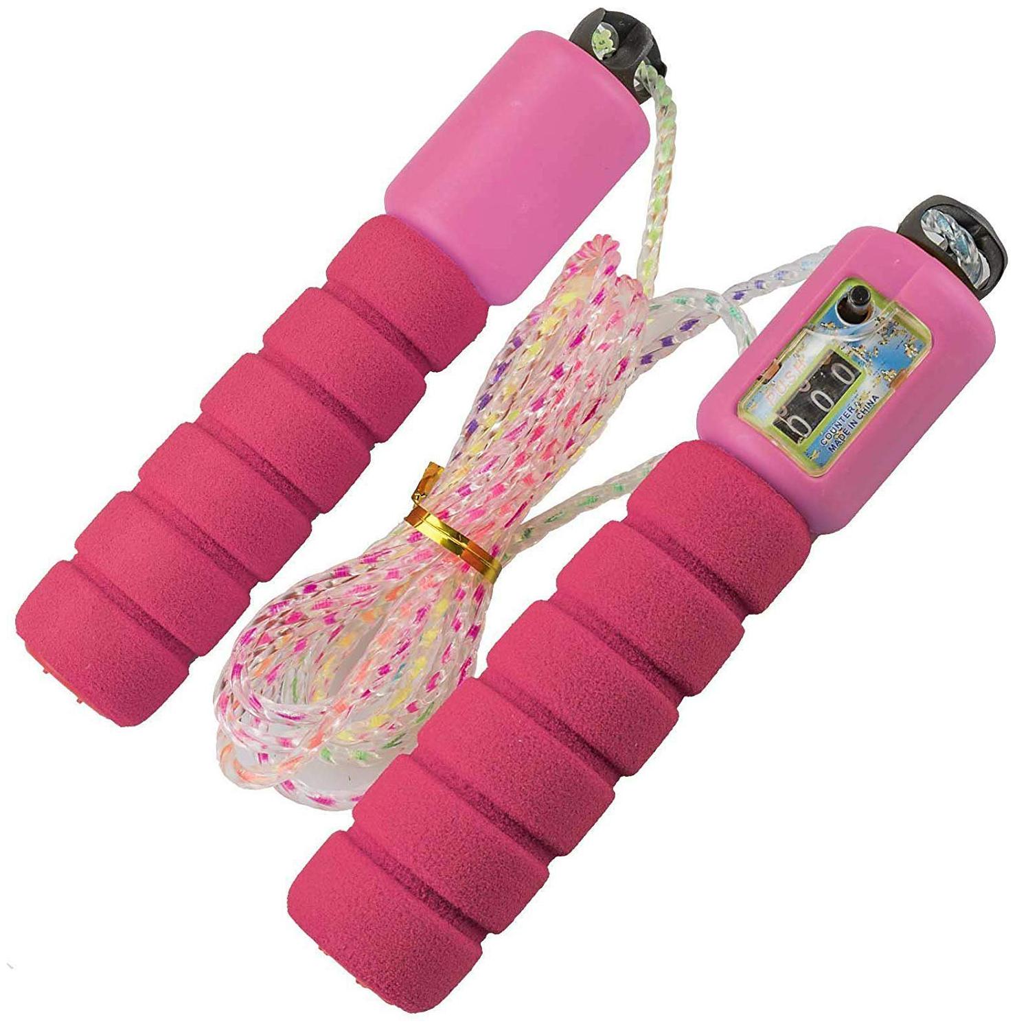 

Gymwar Fitness Accessories Equipment Skipping Rope with Digital Meter (Pink)