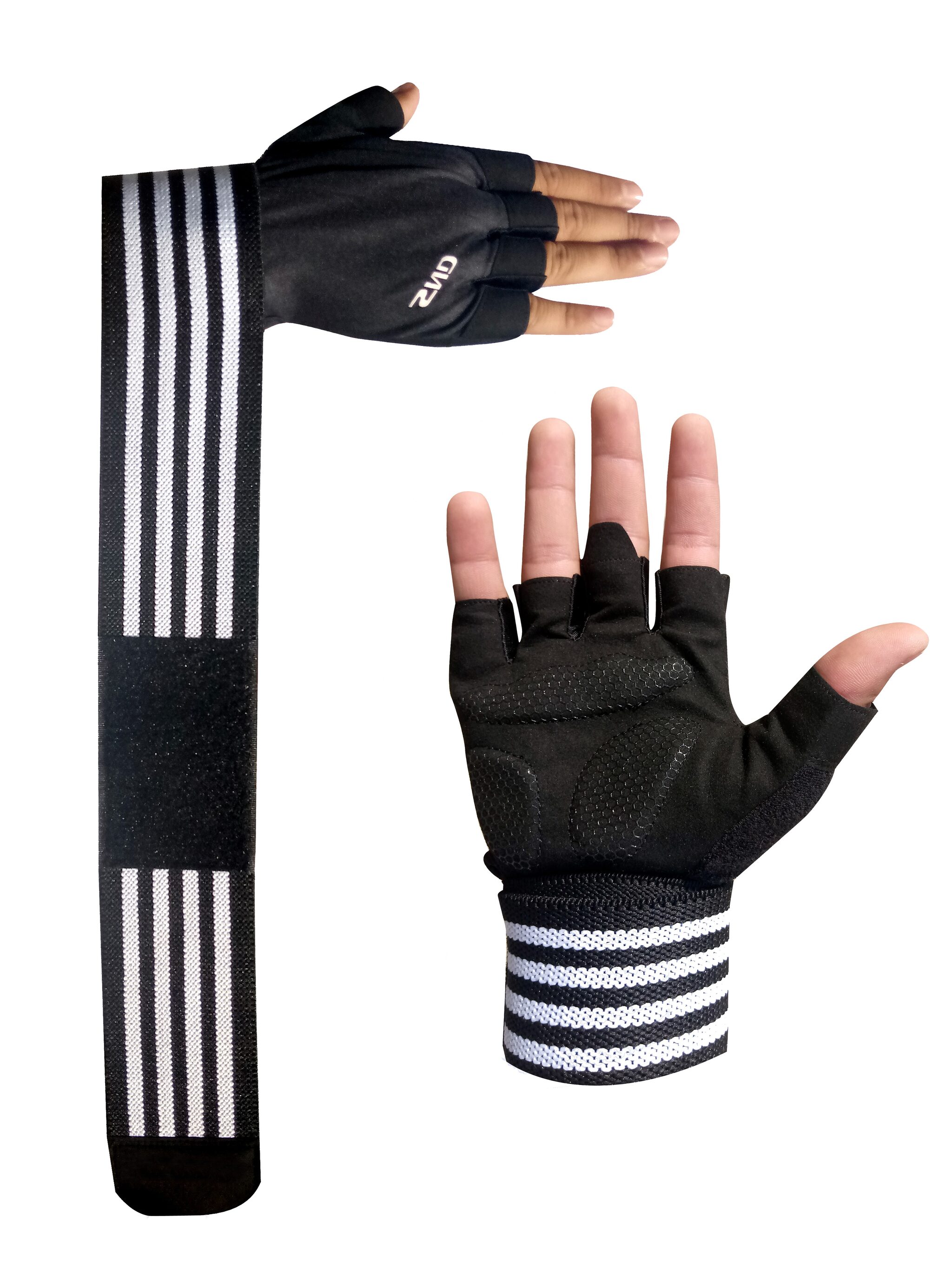 

Gymwar Gym Body Building Training Fitness Gloves Free Size (White)