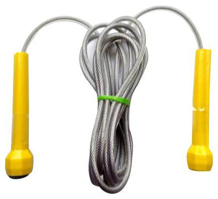 

Gymwar Plastic Handle Non-Breakable Coted Steel Wire Skipping rope Freestyle Speed Skipping Rope (Yellow)