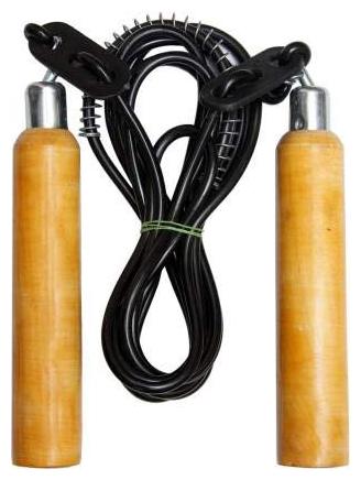 

GymWar Polished Wooden handle Adjustable Skipping jump rope