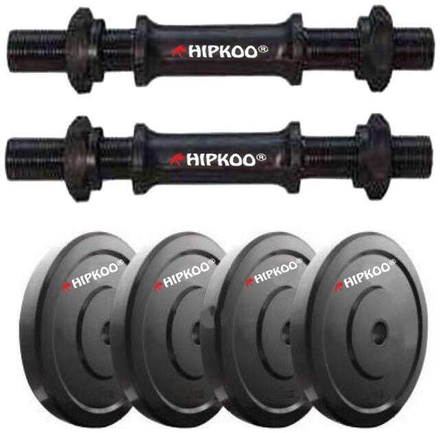 Hipkoo Gym Combo 4 Pvc Plates 2.5kg Each (10kg) & 2 Plastic Rods